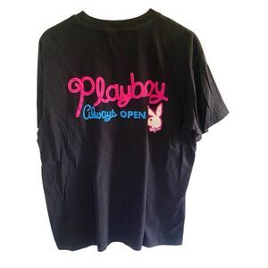 Playboy always open by PacSun size medium black, pink, short sleeve shirt men’s
